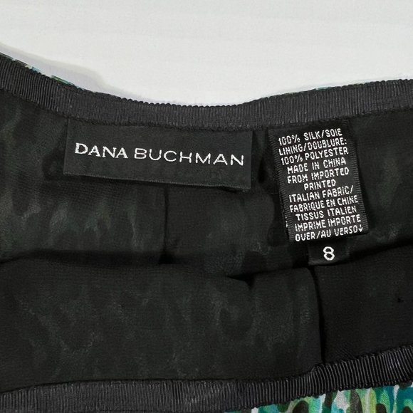 Dana Buchman - Women's Size 8 - Skirt w/Black & Blue Animal Print - 100% Silk - Picture 4 of 8